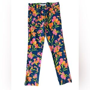 Gretchen Scott Designs Navy Pants with Pink, Orange & Lime Floral Print. Large